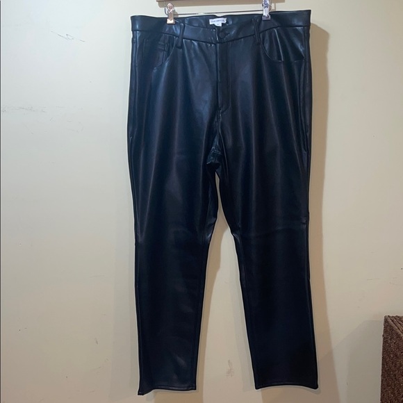 Womens Good American Faux Leather Pants Plus Size - Picture 1 of 4